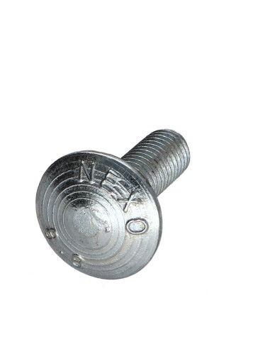 Parafuso cabeça redonda gola quadrada M10X30 rosca parcial Classe 8.8 Aço zinco branco
