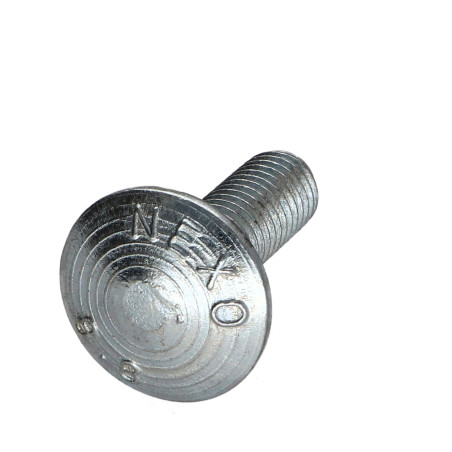 Parafuso cabeça redonda gola quadrada M10X30 rosca parcial Classe 8.8 Aço zinco branco