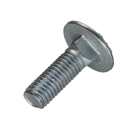 Parafuso cabeça redonda gola quadrada M10X30 rosca parcial Classe 8.8 Aço zinco branco