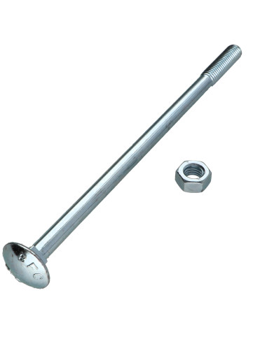 Parafuso cabeça redonda gola quadrada M8X160 roscado sobre 28 rosca parcial Aço zinco branco