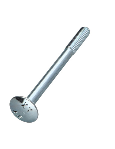 Parafuso cabeça redonda gola quadrada M5X60 rosca parcial Aço zinco branco