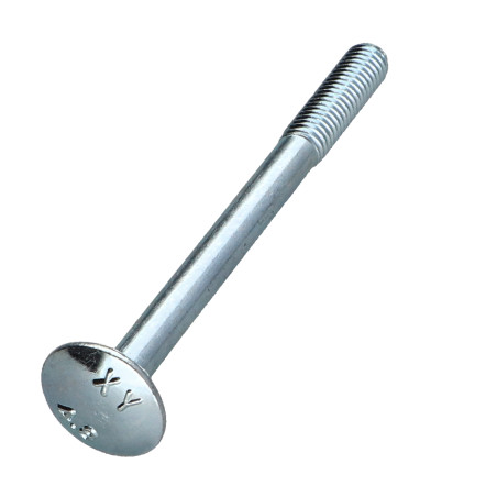 Parafuso cabeça redonda gola quadrada M5X60 rosca parcial Aço zinco branco