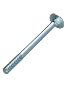 Parafuso cabeça redonda gola quadrada M5X60 rosca parcial Aço zinco branco 2