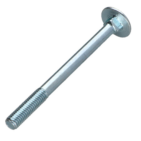 Parafuso cabeça redonda gola quadrada M5X60 rosca parcial Aço zinco branco