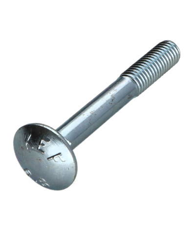 Parafuso cabeça redonda gola quadrada M10X160 rosca parcial Aço zinco branco