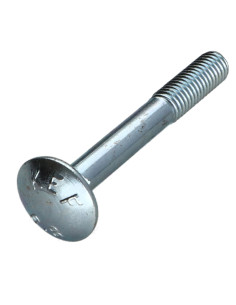 Parafuso cabeça redonda gola quadrada M10X150 rosca parcial Aço zinco branco 10 MICRONS
