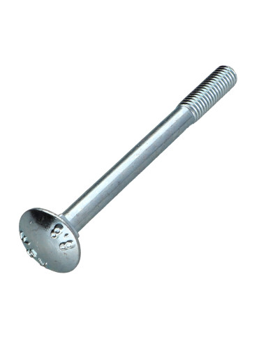 Parafuso cabeça redonda gola quadrada M6X70 rosca parcial Classe 8.8 Aço zinco branco