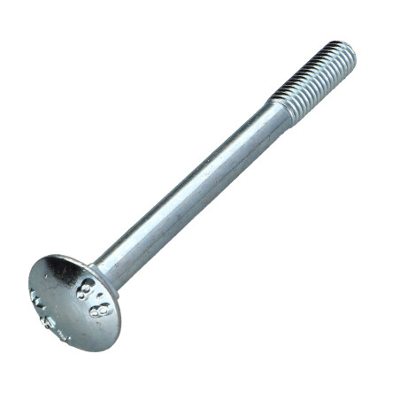 Parafuso cabeça redonda gola quadrada M6X70 rosca parcial Classe 8.8 Aço zinco branco