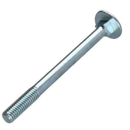 Parafuso cabeça redonda gola quadrada M6X70 rosca parcial Classe 8.8 Aço zinco branco