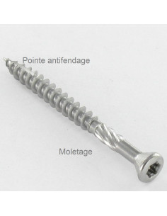 Parafuso de terraço pico cut TEKOR cabeça fresada de panela TORX T20 4,5X80 cut ponto antifenda tipo 17 Aço 2