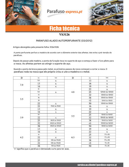 Autoperfurante cabeça fresada TORX T30 6,3X50 dentado com asas Aço zinco branco