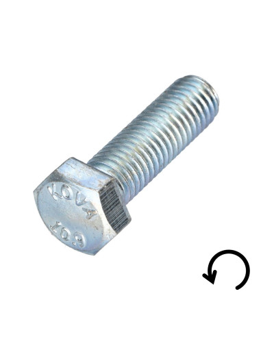 Parafuso de metais cabeça hexagonal passo de rosca esquerda M10X40 classe 10.9 aço geométrico