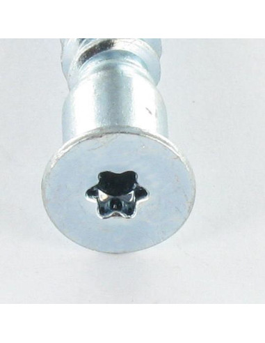 Parafuso autorroscante confirmat cabeça fresada TORX 7X50 SS dentado Aço zinco branco TORX T20