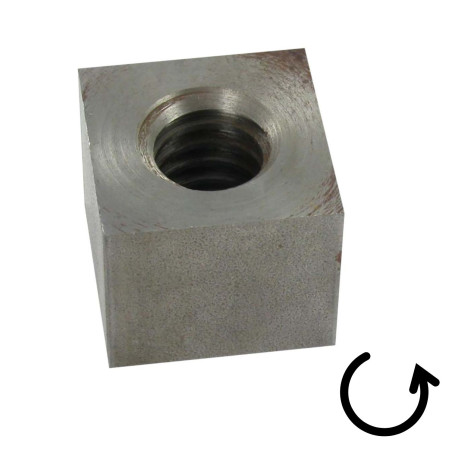 Porca Quadrada VKM cabeça redonda 20X4 trapezoidal esquerda Aço bruto