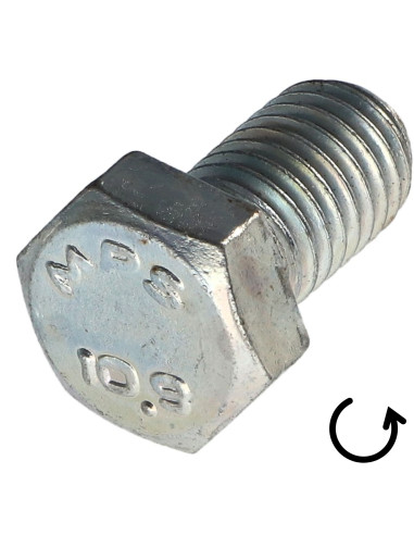 Parafuso de metais cabeça hexagonal passo de rosca esquerda M10X20 classe 10.9 aço geométrico