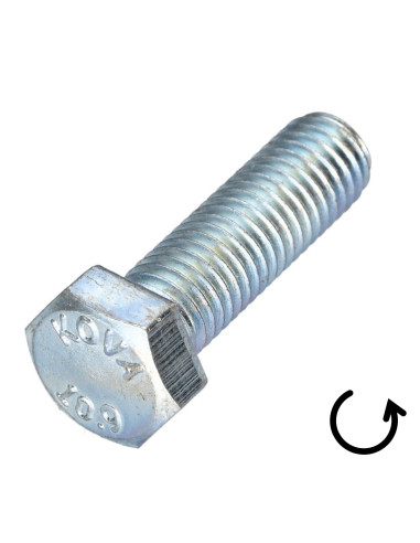 Parafuso de metais cabeça hexagonal passo de rosca esquerda M12X30 classe 10.9 aço geométrico