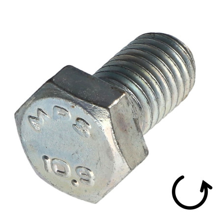 Parafuso de metais cabeça hexagonal passo de rosca esquerda M6X16 classe 10.9 aço geométrico