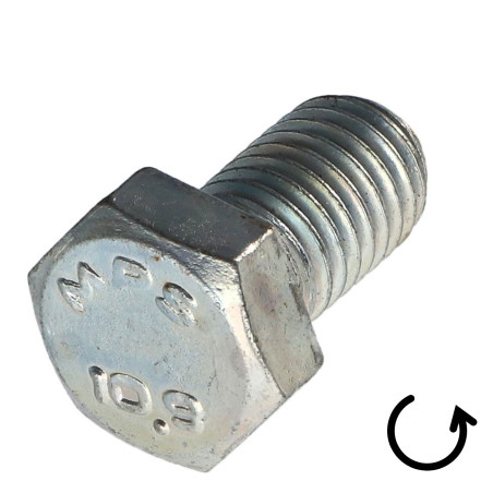 Parafuso de metais cabeça hexagonal passo de rosca esquerda M10X16 classe 10.9 aço geométrico