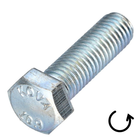 Parafuso de metais cabeça hexagonal passo de rosca esquerda M6X50 classe 10.9 aço geométrico