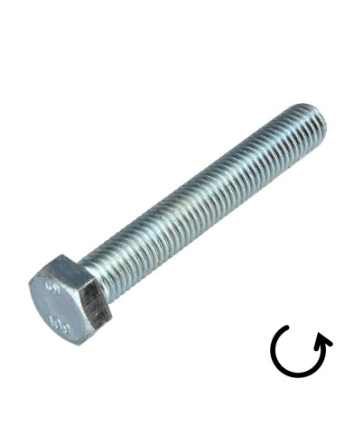 Parafuso de metais cabeça hexagonal passo de rosca esquerda M10X80 classe 10.9 aço geométrico