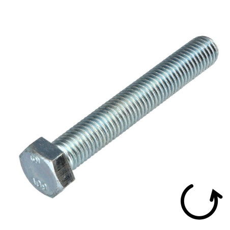Parafuso de metais cabeça hexagonal passo de rosca esquerda M10X80 classe 10.9 aço geométrico