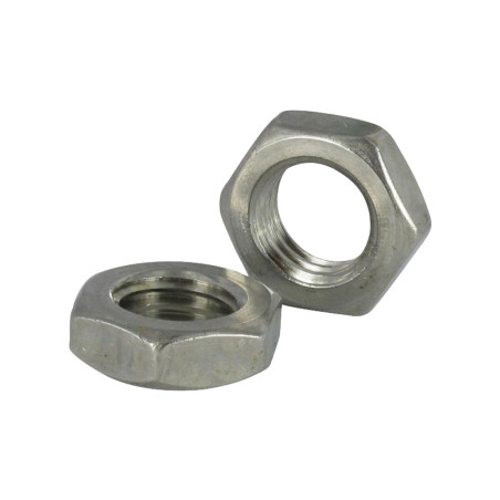 Porca hexagonal baixa hm/contraporca passo de rosca esquerda M10 Aço inoxidável A2