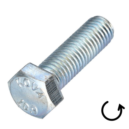 Parafuso de metais cabeça hexagonal passo de rosca esquerda M12X60 classe 10.9 aço geométrico
