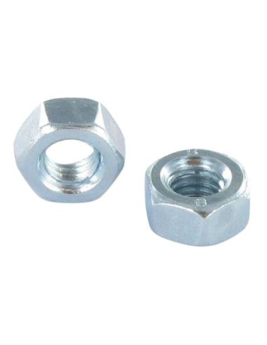 Porca sextavada M10 passo de rosca esquerda classe 8 Aço zinco branco