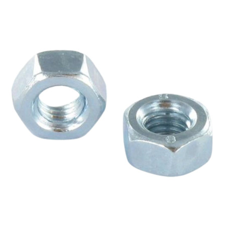 Porca sextavada M10 passo de rosca esquerda classe 8 Aço zinco branco