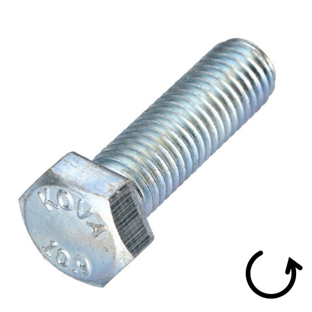 Parafuso de metais cabeça hexagonal passo de rosca esquerda M4X30 classe 10.9 aço geométrico