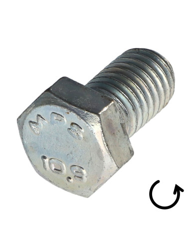 Parafuso de metais cabeça hexagonal passo de rosca esquerda M12X20 classe 10.9 aço geométrico
