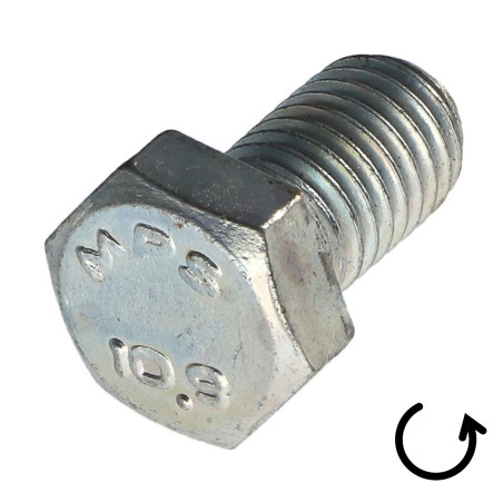 Parafuso de metais cabeça hexagonal passo de rosca esquerda M12X20 classe 10.9 aço geométrico