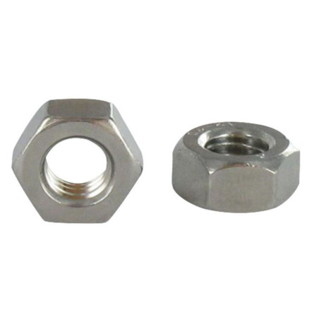 Porca hexagonal baixa hm/contraporca passo de rosca esquerda M12 Aço inoxidável A4