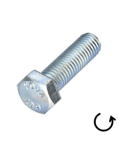Parafuso de metais cabeça hexagonal passo de rosca esquerda M8X40 classe 10.9 aço geométrico