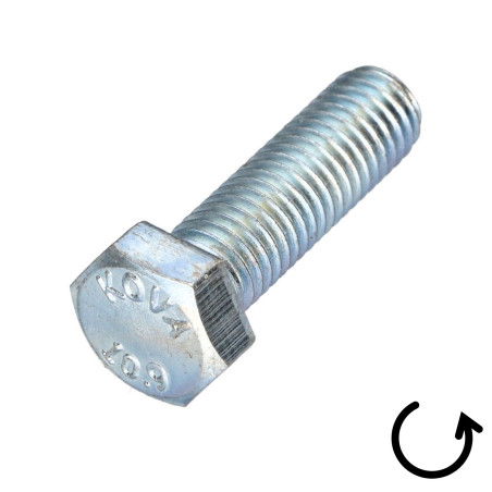 Parafuso de metais cabeça hexagonal passo de rosca esquerda M8X40 classe 10.9 aço geométrico