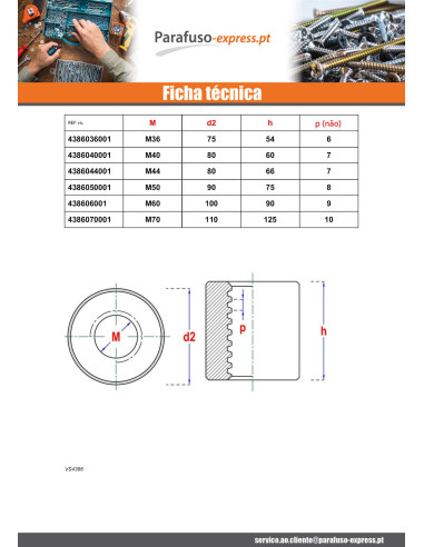 Porca redondo cabeça redonda 20X4 trapezoidal Aço bruto