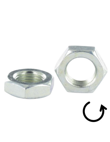 Porca hexagonal baixa hm/contraporca M16 passo de rosca de 200 passo de rosca esquerda Aço zinco branco