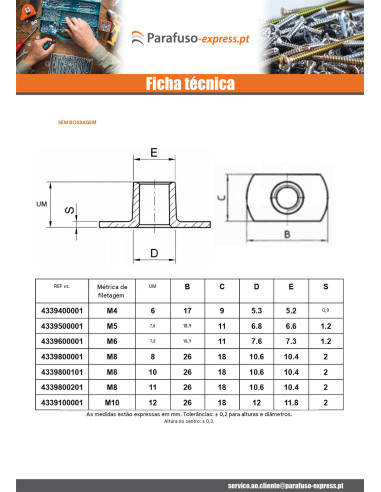 Porca cilíndrica de soldar chefe interno M8 26X18 altura 11 Aço bruto
