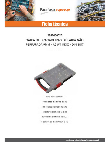 Sortido 60 COLAR BANDA não PERFURADO de 9 - Parafuso Express