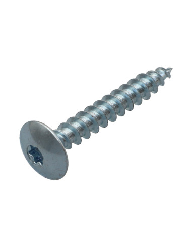 PARAFUSO dobradiça 7X50 rosca parcial TORX T30 Aço zinco branco
