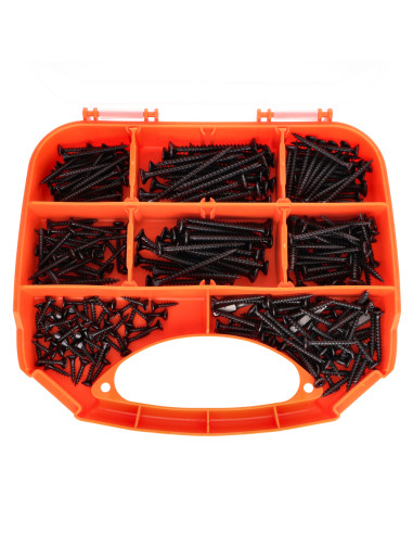 Sortido 280 Parafuso de madeira aglomerado cabeça fresada TORX Aço zinco preto Ponteira