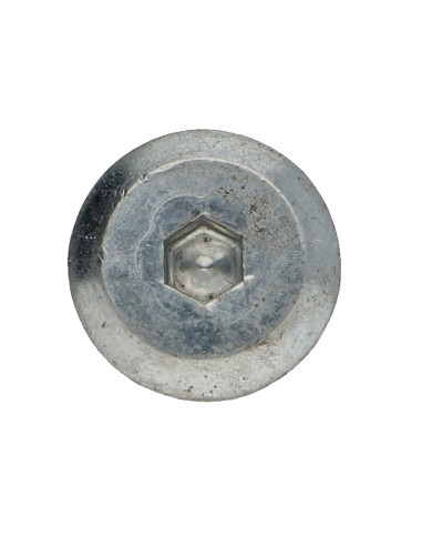 Parafuso de metais liso chave de 4 M6X25 Aço zinco branco + Freio roscado