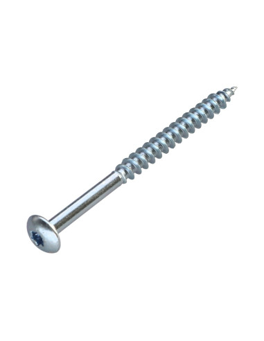 Parafuso DORMINDO 7X90 roscado sobre 60 TORX T30 Aço zinco branco diâmetro da cabeça 15