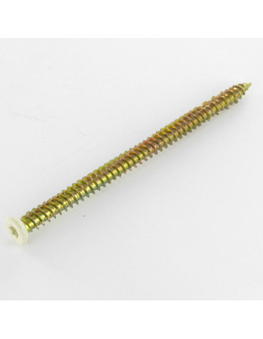 Parafuso Betão cabeça fresada VERMELHO 7,5 x 120 TORX T30 Dicromato RAL 1015 marfim claro