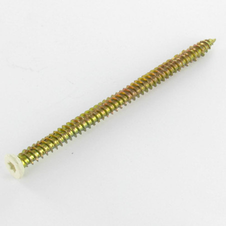 Parafuso Betão cabeça fresada VERMELHO 7,5 x 120 TORX T30 Dicromato RAL 1015 marfim claro