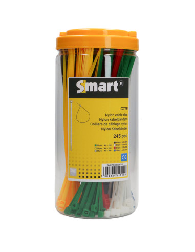 Sortido 245 Abraçadeira de aperto em aço inoxidável Nylon