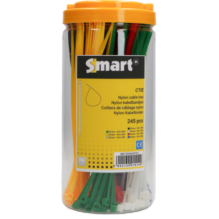 Sortido 245 Abraçadeira de aperto em aço inoxidável Nylon