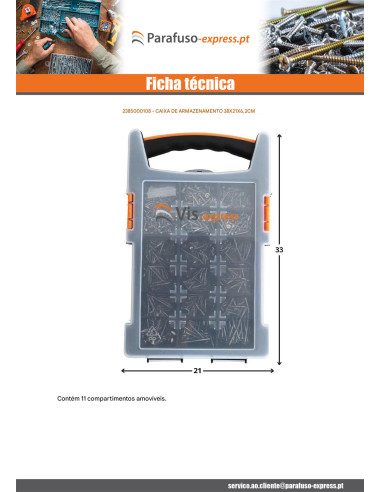 CASO ARMAZENAR 338X210X62 - Parafuso Express