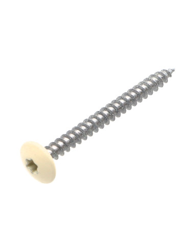 PARAFUSO dobradiça 4,5X50 rosca total TORX T20 Aço zinco branco LAQ RAL9010 branco puro