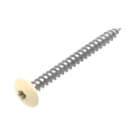 PARAFUSO dobradiça 4,5X50 rosca total TORX T20 Aço zinco branco LAQ RAL9010 branco puro